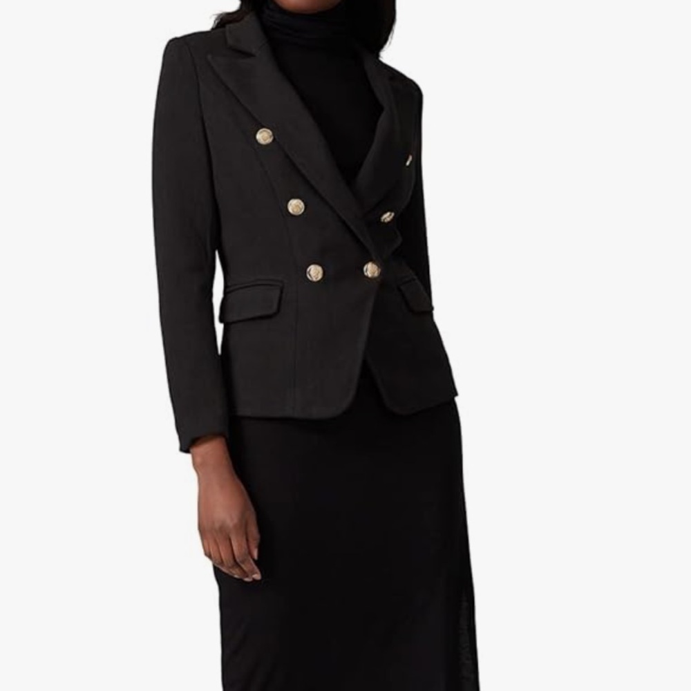 Lioness Palermo Black Blazer w Gold Tone Buttons